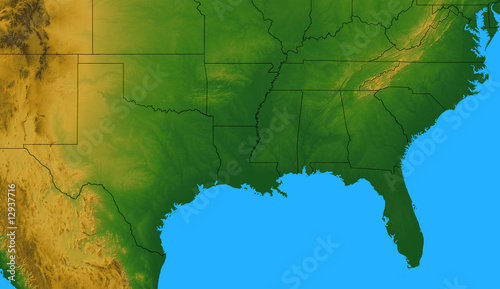 Map of the Southern United States
