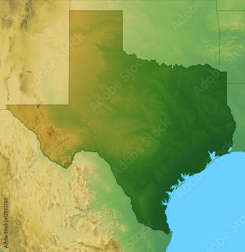 Map of Texas plus the surrounding area