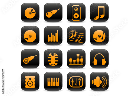 Music and audio vector icons