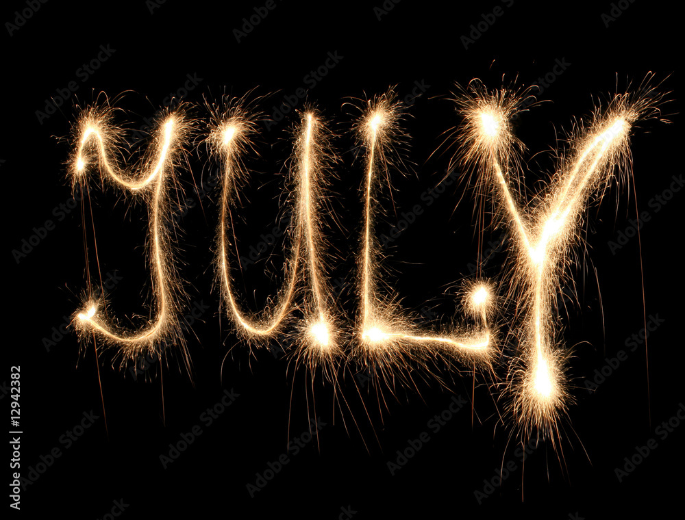 Month july sparkler. Month july sparkler.