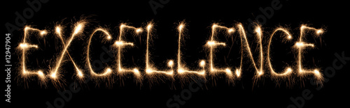 Bild auf Leinwand Word excellence written sparkler.