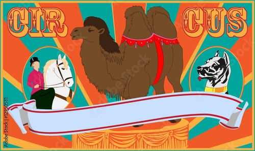 Vector illustration of the poster of circus in old style