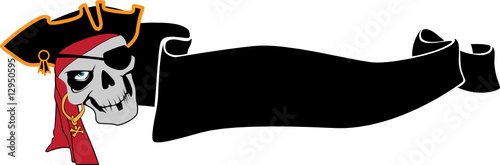 Jolly Roger with a black twisted ribbon for an inscription
