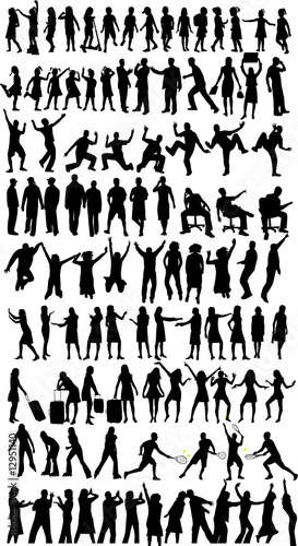 Collection of silhouettes, work with vectors