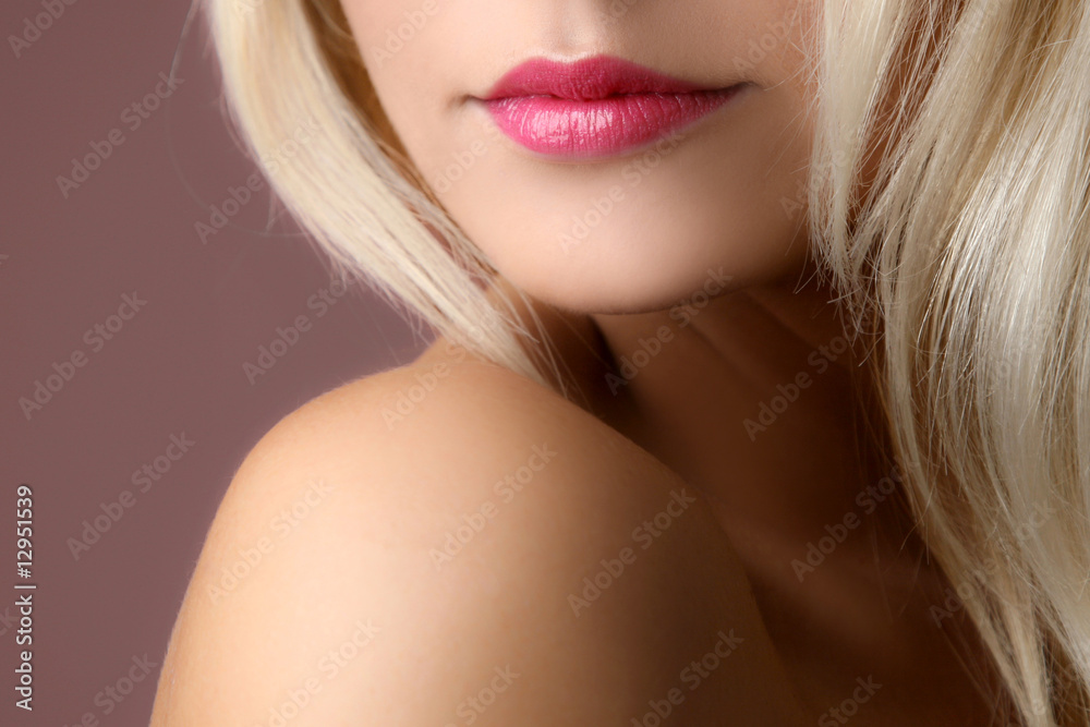 Beautiful young woman's face fragment Beautiful young woman's face fragment