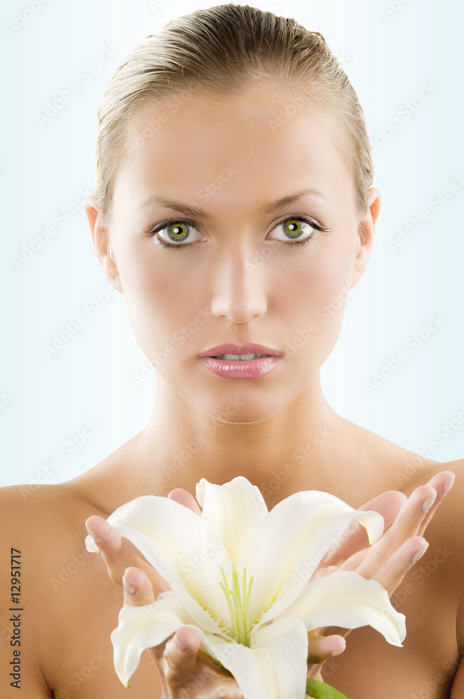 eyes and white lily
