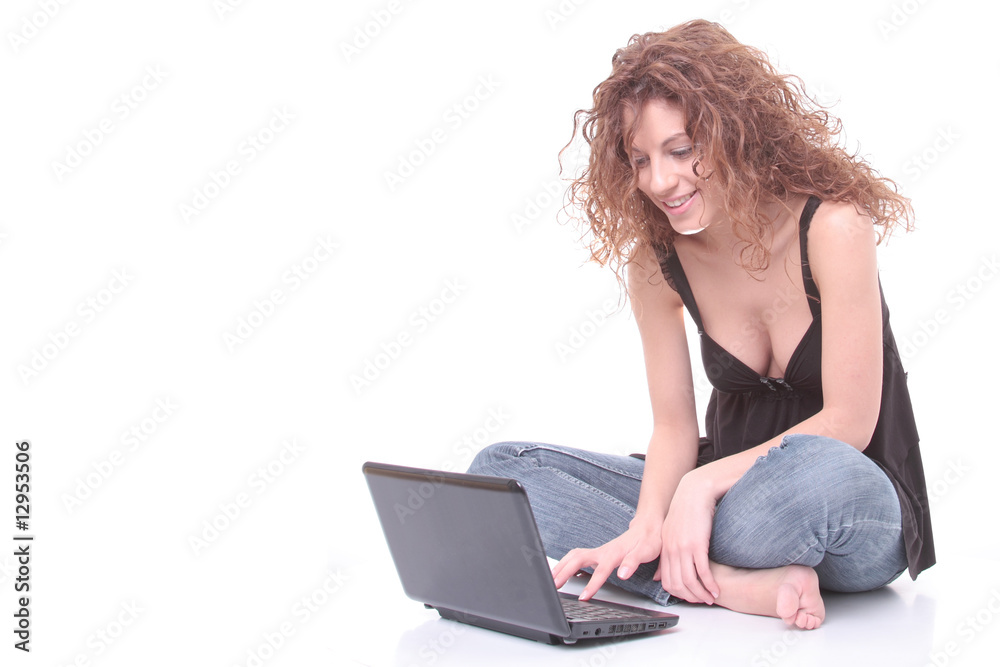 young woman using laptop young woman using laptop