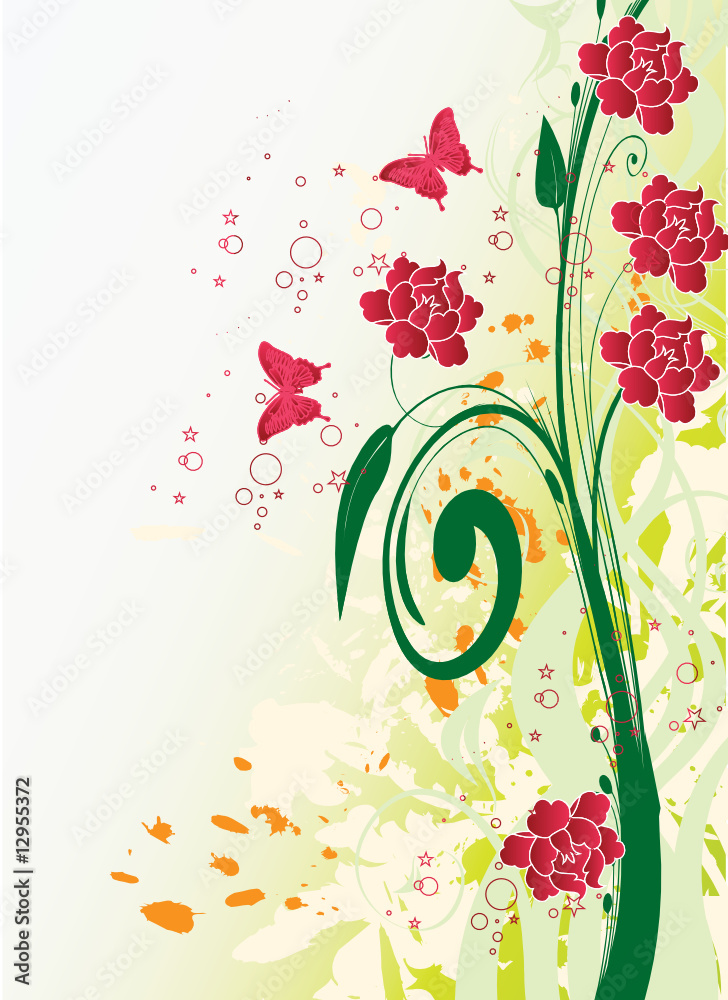 coin flora fleurs rouges