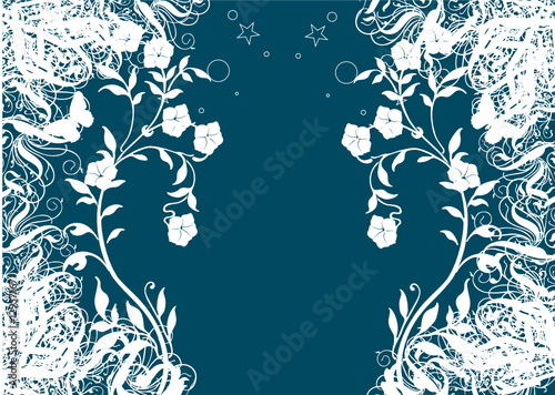 double floral bleu