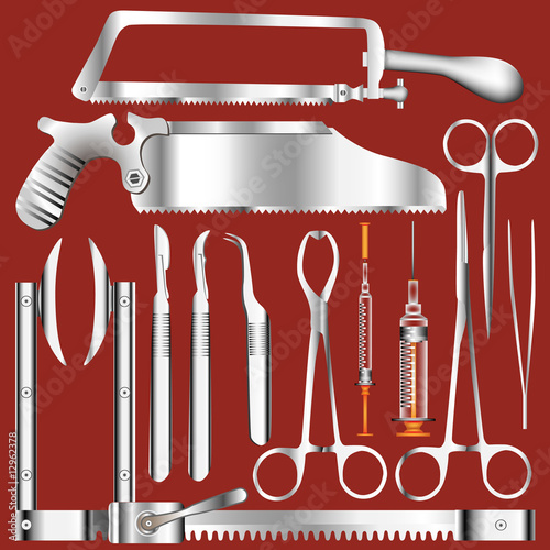 Surgical tool set with stainless steel texture