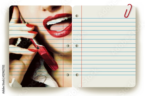 Businesswoman and notepad