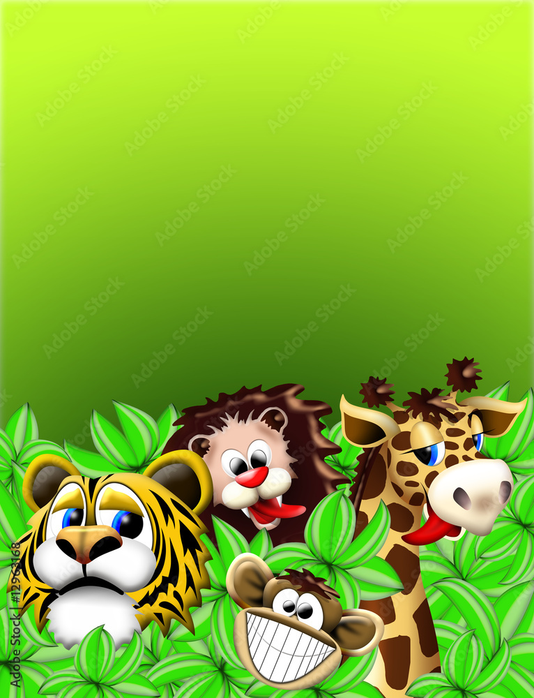 Fototapeta premium Jungle Animals-Jungle Animals-Animaux Jungle