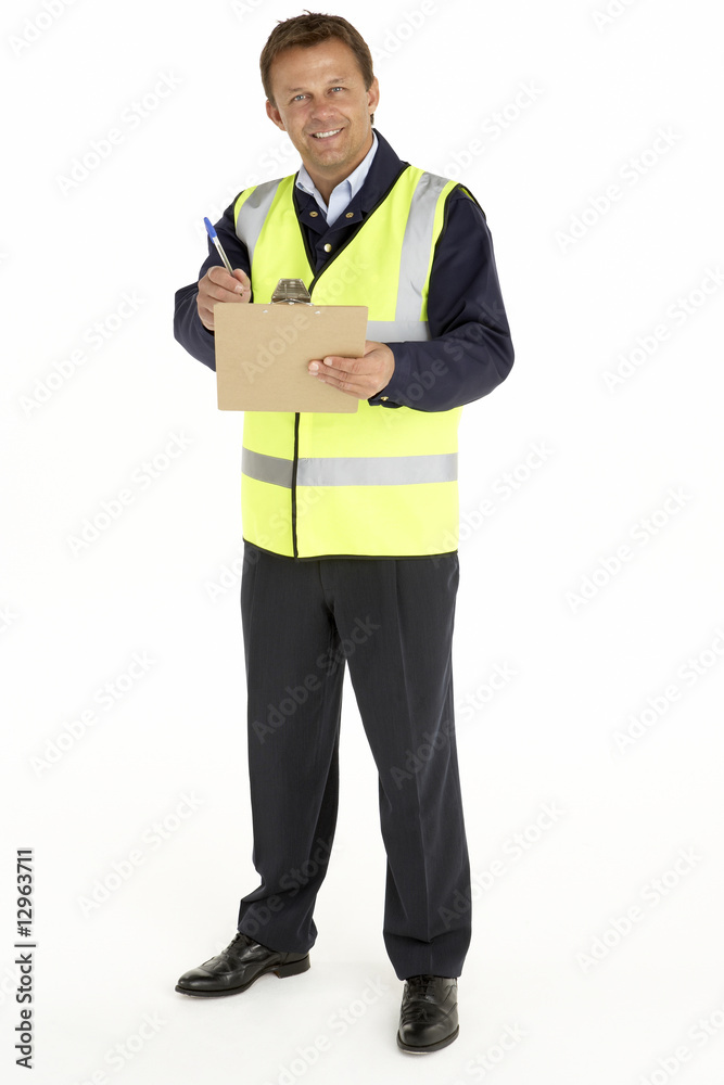 Courier Writing On A Clipboard Courier Writing On A Clipboard
