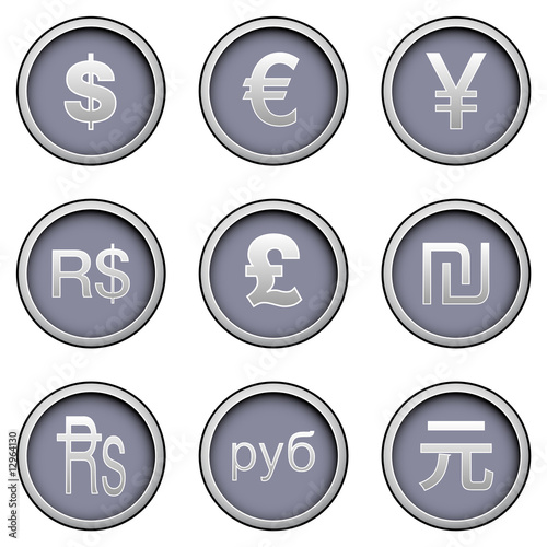 Free Download International currency icons - sleek modern button set - GFXLoad