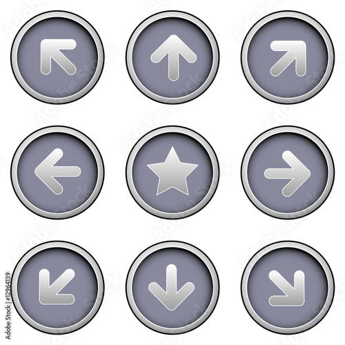 Direction arrow navigation button set - sleek modern vectors