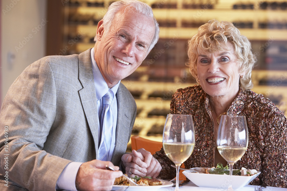 Senior Couple Having Dinner Together At A Restaurant Senior Couple Having Dinner Together At A Restaurant