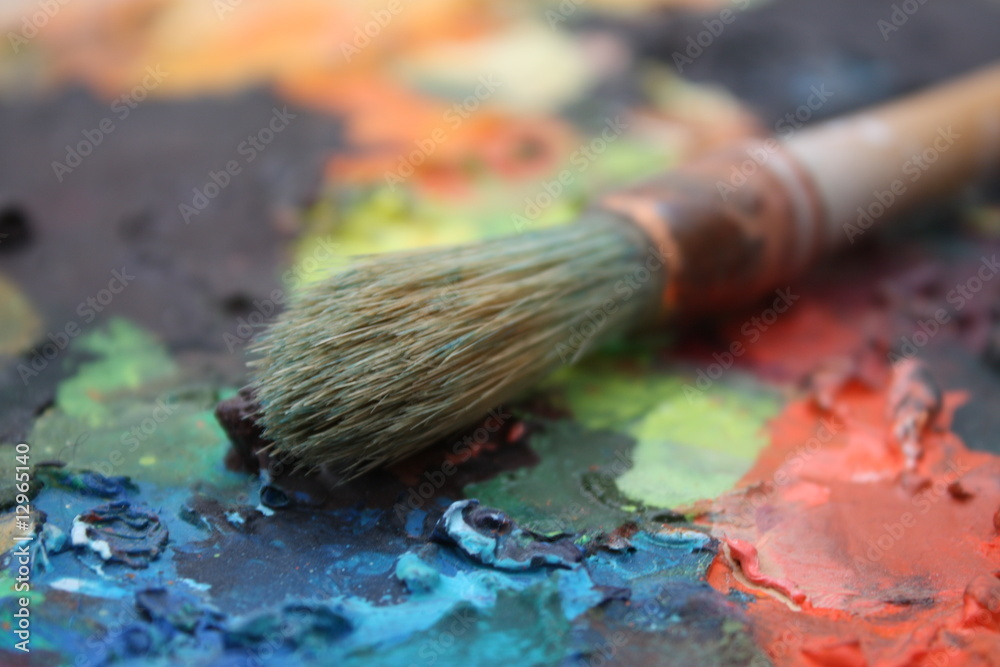 Fototapeta premium Dry oil artist palette