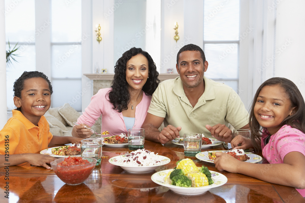 Family Having A Meal Together At Home