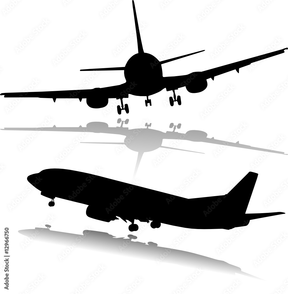 airplane illustration vector silhouettes Stock Vector | Adobe Stock