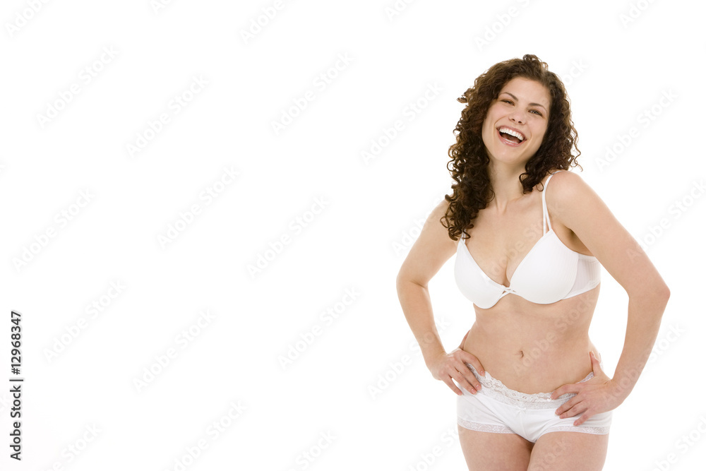 Fototapeta premium Portrait Of Woman In Her Underwear