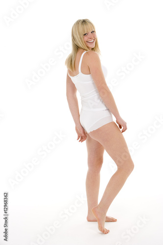 Portrait Of Woman In Her Underwear