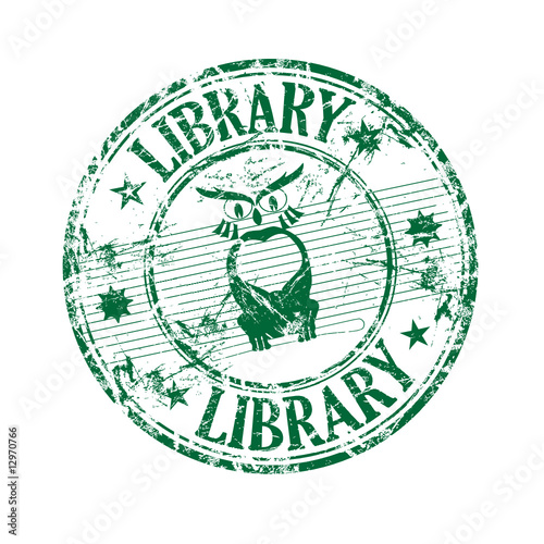Library grunge rubber stamp