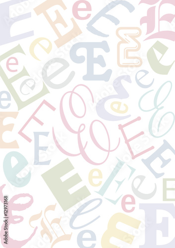 Hintergrund mit pastellfarbenem Buchstaben E