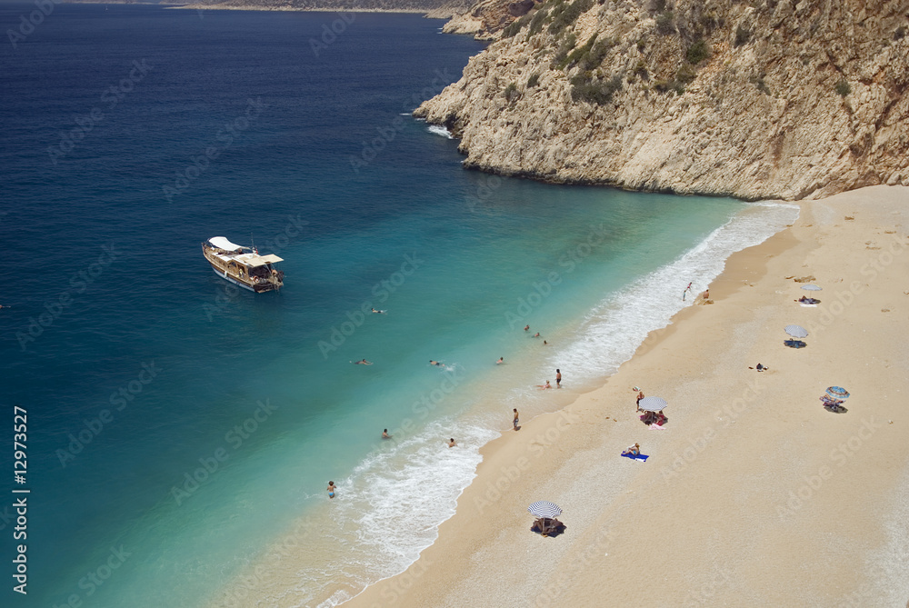 Fototapeta premium Plaża Kaputas w pobliżu Kas, Antalya Turcja.
