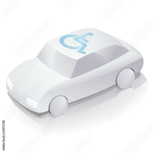 La voiture accessible aux handicapés (reflet)