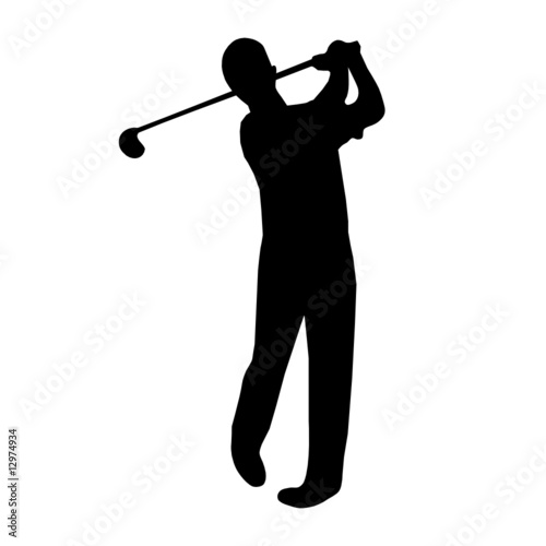 Golfspieler schwarz auf weiss