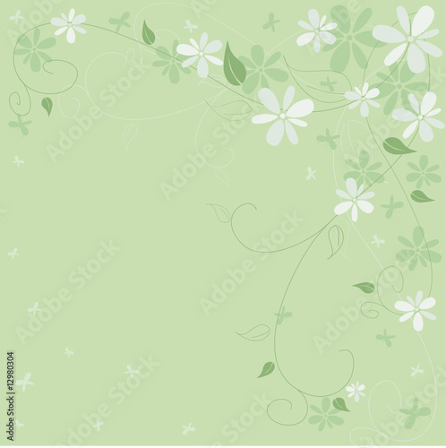 Green spring background with free space for your text