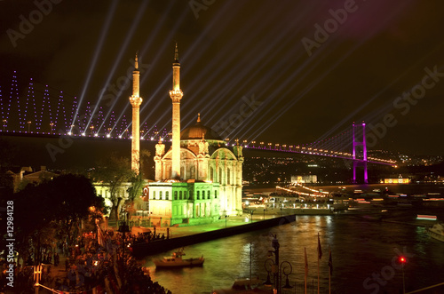 Ortakoy Mosque and Bosphorus Bridge, Istanbul Turkey #12984128