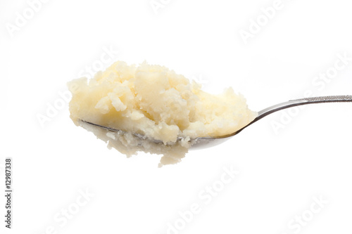 Spoon with mashed potatoes