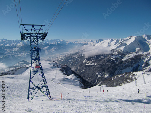 Fotografie, Obraz Skistation: Crans