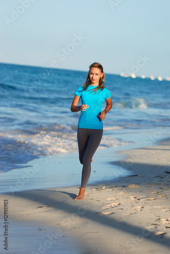 Jogging at beach