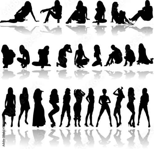 sexy hot girls vector silhouettes