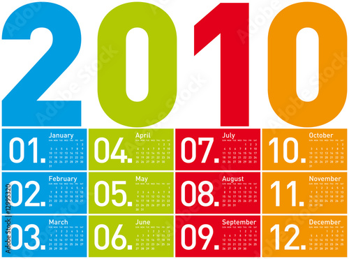 Colorful Calendar for 2010