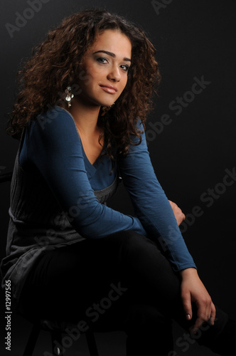 Beautiful model with curly hair