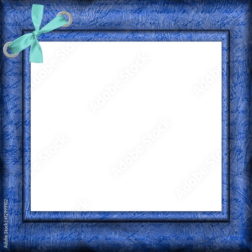 cadre bleu et ruban