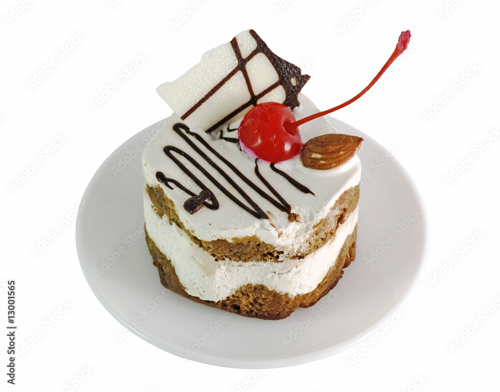 cream cake with cherries cream cake with cherries