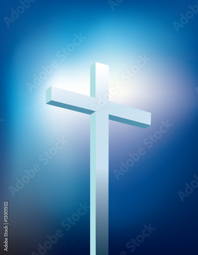 blue modern christian cross