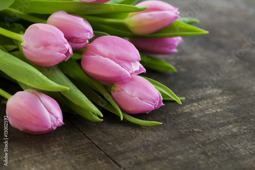 Εκτύπωση καμβά Bouquet of pink tulips
