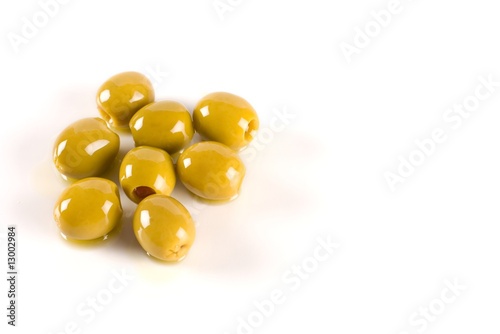 Olives on white