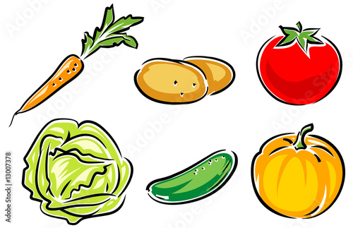 Fresh Vegetables - vector illustration