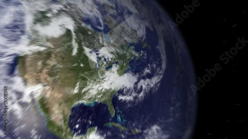 earth zoom from new york to space