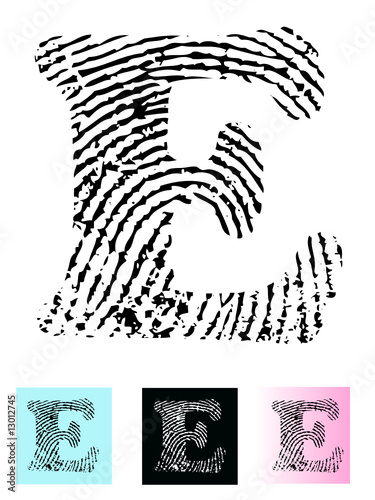 Fingerprint Letter - E