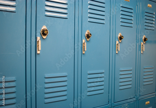 Fototapeta School lockers at an angle