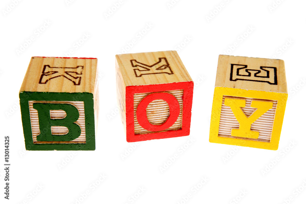 Alphabet learning blocks spelling boy Alphabet learning blocks spelling boy