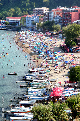 A crowded beach on Blacksea region - Turkey photo