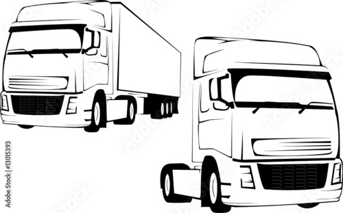 Vector-illustration of the big truck on a white background